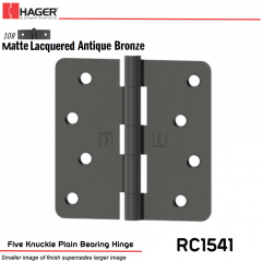 Hager 1541 US10R Full Mortise Hinge Stock No 035343