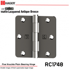 Hager 1748 US10R Full Mortise Hinge Stock No 016929