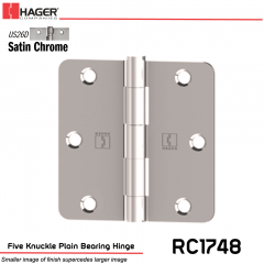 Hager 1748 US26D Full Mortise Hinge Stock No 030695