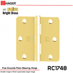 Hager 1748 US3 Full Mortise Hinge Stock No 030693