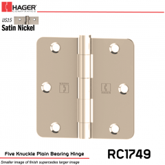 Hager 1749 US15 Full Mortise Hinge Stock No 016897