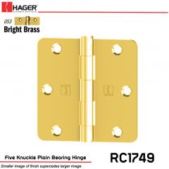 Hager 1749 US3 Full Mortise Hinge Stock No 033529