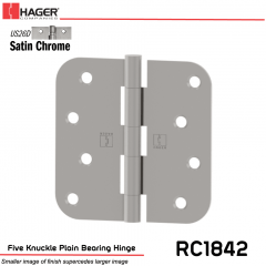 Hager 1842 US26 Full Mortise Hinge Stock No 032902