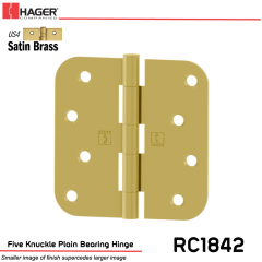 Hager 1842 US4 Full Mortise Hinge Stock No 029757