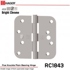 Hager 1843 US26 Full Mortise Hinge Stock No 081895