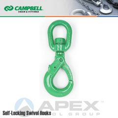 Campbell #5799095 5/8 in. Cam Alloy Self-Locking Swivel Hook - Grade 100 - Painted Green