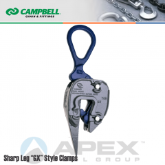 Campbell #6423500 GX Sharp Leg Plate Clamp - 1/16 to 5/8 in. Grip Range - 1/2 Metric Ton WLL