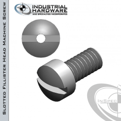 Stainless Slotted Fillister Head Vented Machine Screw: 4-40 x 5/16