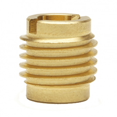 M8 x 1.25 ISO x 0.625 Knife-Thread Threaded Inserts For Wood - Brass