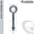 N2008-4: 3/4-10 x 4 in Long with 3 in Thread Plain Pattern Eyebolt with Nut Hot-Dip Galvanized Carbon Steel - Made in the USA