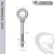 N2022-316SS-2-1/4: 5/16-18 x 2-1/4 in Long with 1-1/2 in Thread Shoulder Pattern Eyebolt with Nut 316 Stainless Steel Electro-Polished - Made in the USA