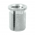 2-56 UNC x 0.156 PlastiSert Press-Fit Threaded Insert For Plastics - Flanged - Bottom Slot - 303 Stainless