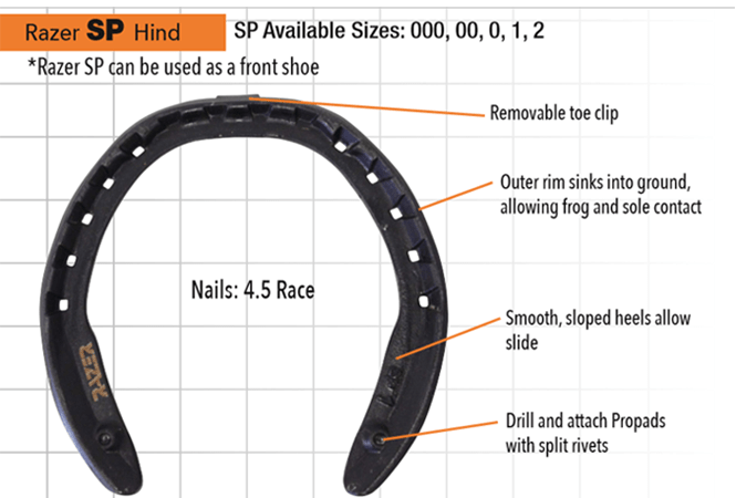 Diamond SP000 Razer SP Hind Razerhorse Horseshoes Size 000